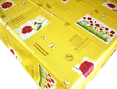 Coated tablecloth (coquelicot / poppy. yellow)